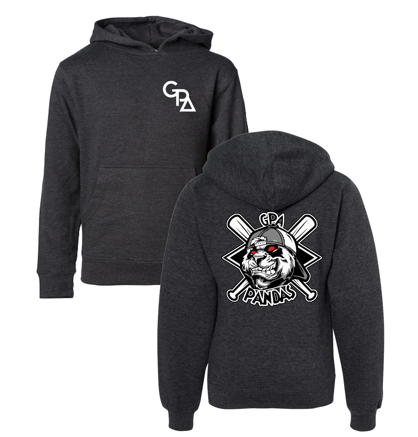 GPA Panda Front & Back Youth Pullover Hoodie