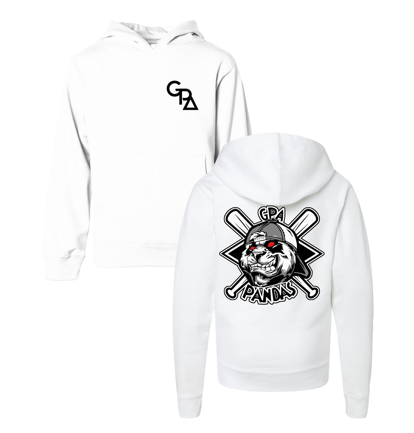 GPA Panda Front & Back Youth Pullover Hoodie